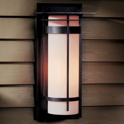 Banded Aluminum Outdoor Sconce With Top Plates by Hubbardton Forge - Starlight Lighting USA and Canada